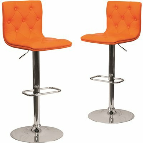 Carnegy Avenue 43.75 in. Orange Bar Stool (Set of 2)
