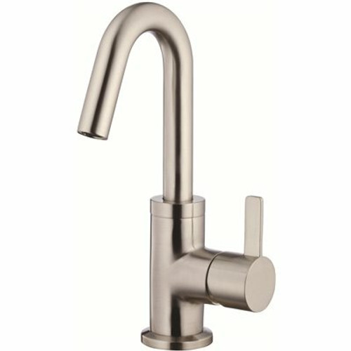 Gerber Amalfi Single Hole Single-Handle Bathroom Faucet with 50/50 Touch Down Drain 1.2 GPM in Brushed Nickel Gerber Amalfi Single Hole Single-Handle Bathroom Faucet with 50/50 Touch Down Drain 1.2 GPM in Brushed Nickel