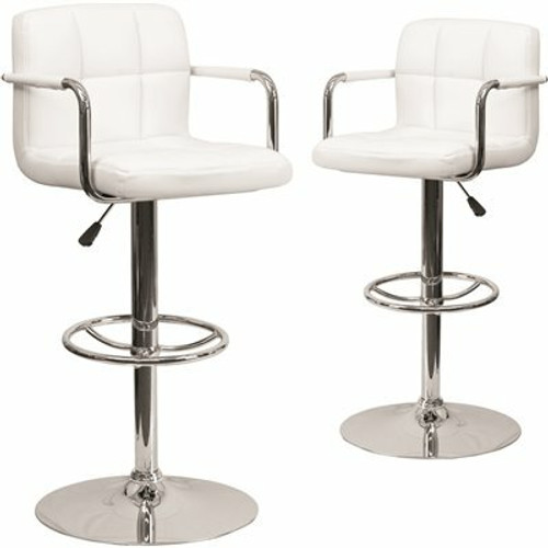 Carnegy Avenue 33.25 in. White Bar Stool (Set of2)