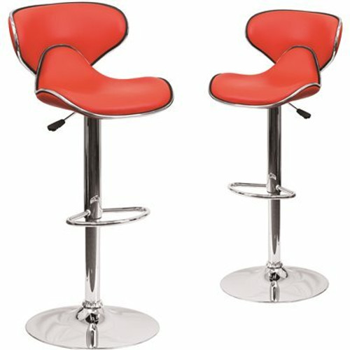 Carnegy Avenue 32.5 in Red Bar Stool (Set of 2)