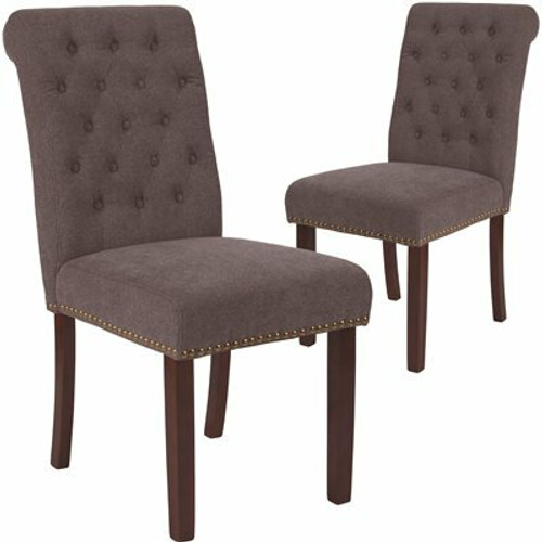 Carnegy Avenue Dark Gray Fabric Dining Chairs (Set of 2) Carnegy Avenue Dark Gray Fabric Dining Chairs (Set of 2)