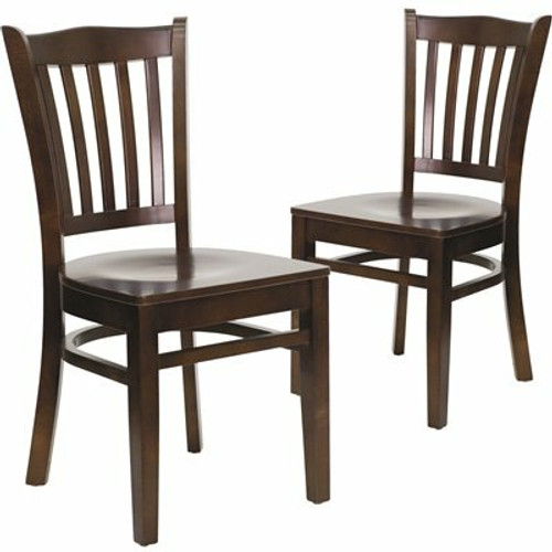 Carnegy Avenue Walnut Wood Seat/Walnut Wood Frame Restaurant Chairs (Set of 2) 311257085