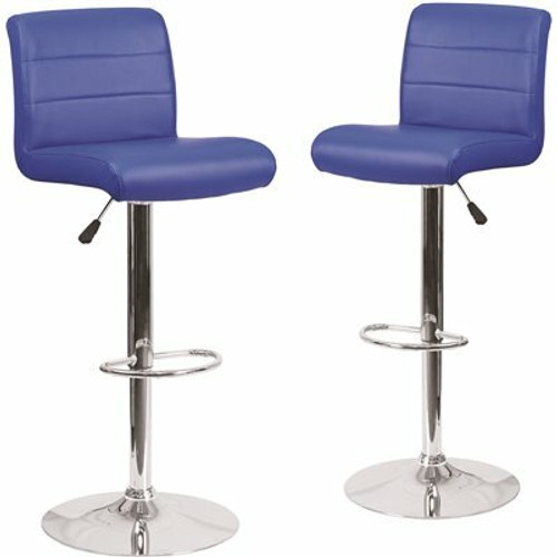 Carnegy Avenue 34.5 in. Blue Bar stool (Set of 2)