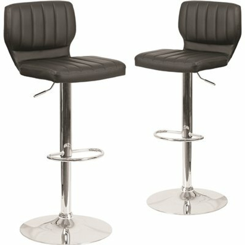 Carnegy Avenue 33.5 in. Black Vinyl Bar stool (Set of 2)