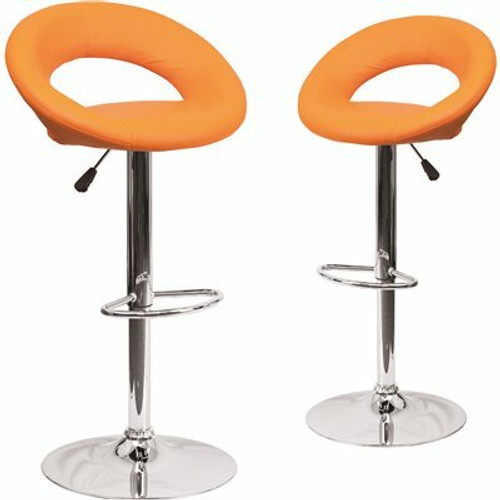 Carnegy Avenue 32.75 in. Orange Bar stool (Set of 2)