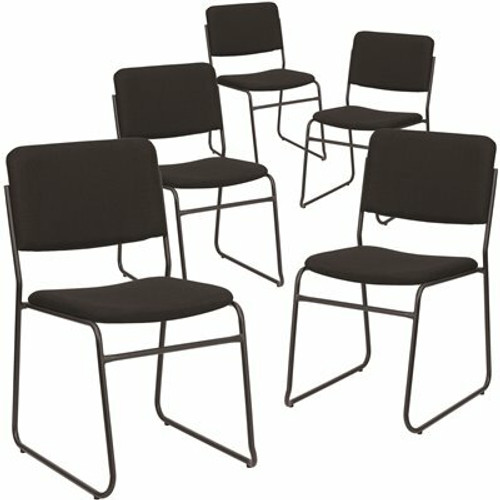 Carnegy Avenue Black Fabric/Black Frame Fabric Side Stack Chair (Set of 5)