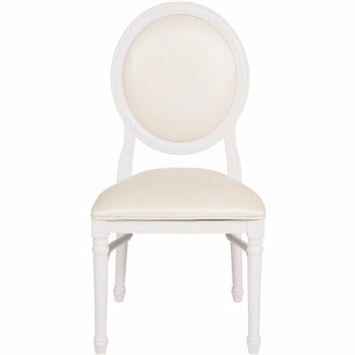 Carnegy Avenue White Vinyl/White Frame Resin King Louis Chair (Set of 2)