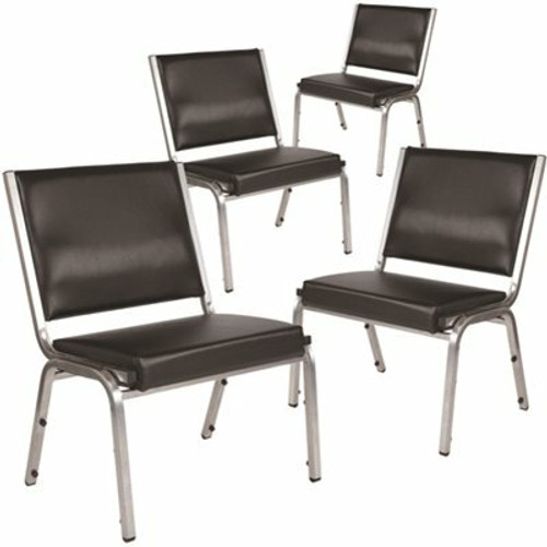 Carnegy Avenue Black Vinyl Bariatric Vinyl Side Chair (Set of 4) 311265276
