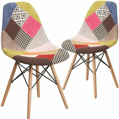 Carnegy Avenue Milan Patchwork Fabric Party Chair (Set of 2)