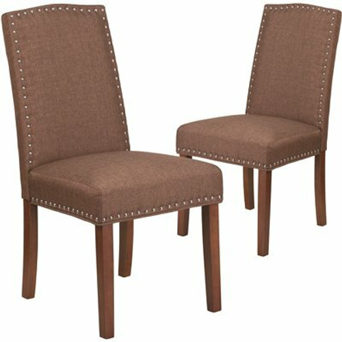 Carnegy Avenue Brown Fabric Parsons Chair (Set of 2) 311265295