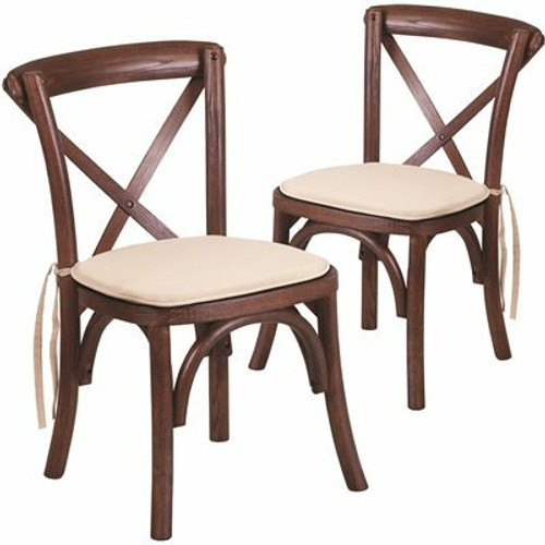 Carnegy Avenue Mahogany Wood Cross Back Chair (Set of 2) 311265383