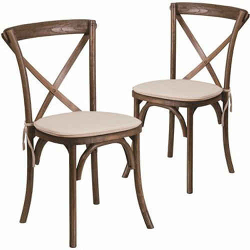 Carnegy Avenue Early American Wood Cross Back Chair (Set of 2)
