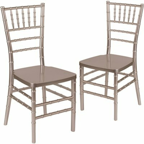 Carnegy Avenue Pewter Resin Chiavari Chairs (Set of 2)