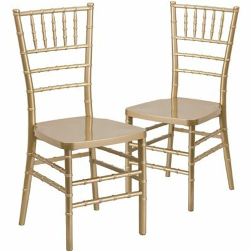 Carnegy Avenue Gold Resin Chiavari Chairs (Set of 2)