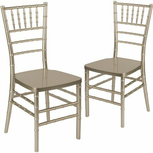 Carnegy Avenue Champagne Resin Chiavari Chairs (Set of 2)