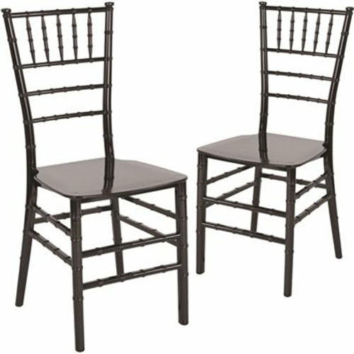 Carnegy Avenue Black Flat Seat Resin Chiavari Chairs (Set of 2) Carnegy Avenue Black Flat Seat Resin Chiavari Chairs (Set of 2)
