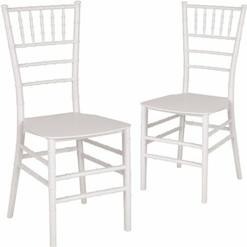 Carnegy Avenue White Flat Seat Resin Chiavari Chairs (Set of 2)