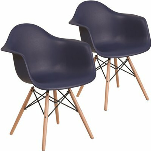 Carnegy Avenue Navy Plastic Party Chairs (Set of 2) 311268365