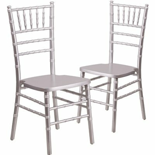 Carnegy Avenue Silver Wood Chiavari Chairs (Set of 2)