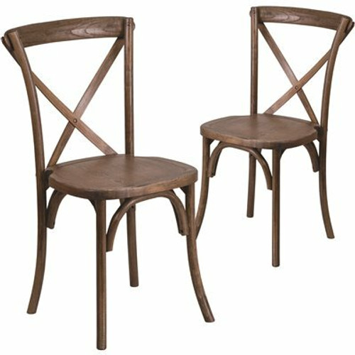 Carnegy Avenue Early American Wood Cross Back Chairs (Set of 2)
