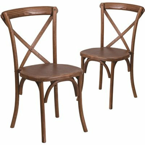 Carnegy Avenue Pecan Wood Cross Back Chairs (Set of 2)