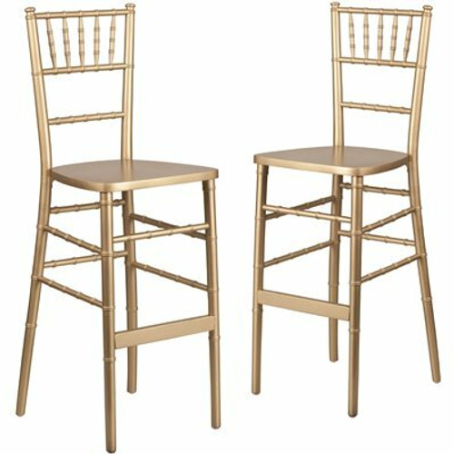 Carnegy Avenue Gold Wood Chiavari Bar Stools (Set of 2)