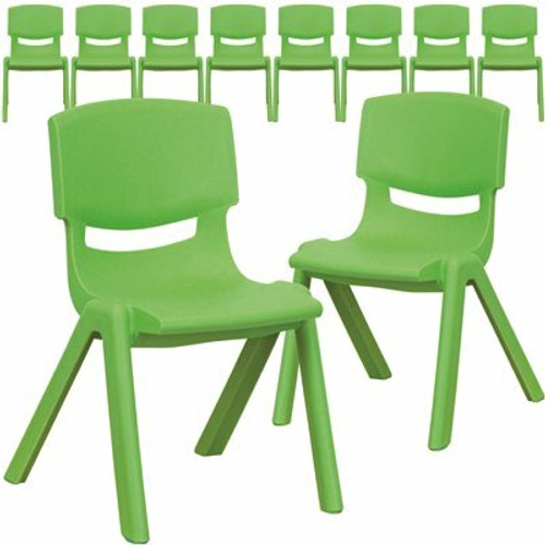 Carnegy Avenue Green Plastic Stack Chairs (Set of 10) 311268472