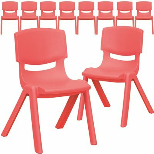 Carnegy Avenue Red Plastic Stack Chairs (Set of 10) 311268473