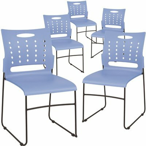 Carnegy Avenue Blue Plastic Stack Chairs (Set of 5) 311268476