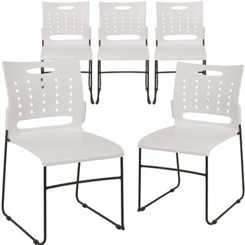 Carnegy Avenue White Plastic Stack Chairs (Set of 5) 311268479