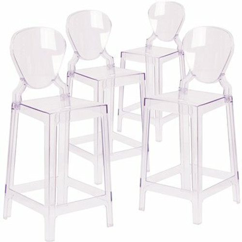 Carnegy Avenue Transparent Crystal Ghost Counter Stools (Set of 4) 311268494