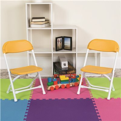 Carnegy Avenue Yellow Kids Plastic Folding Chairs (Set of 2)