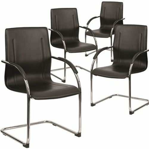 Carnegy Avenue Black Vinyl Side Chairs (Set of 4)