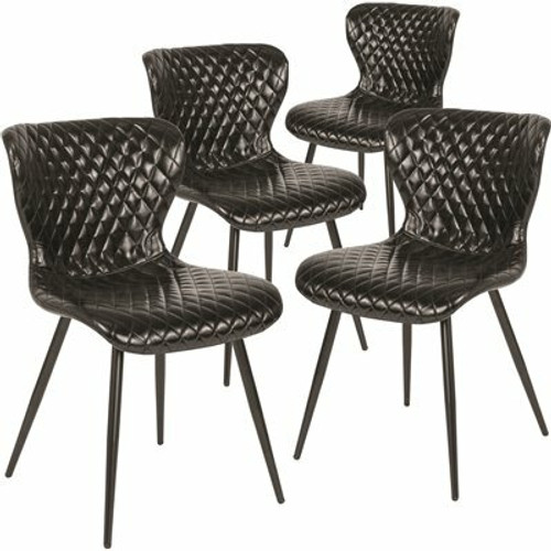 Carnegy Avenue Black Vinyl Vinyl Party Chairs (Set of 4)