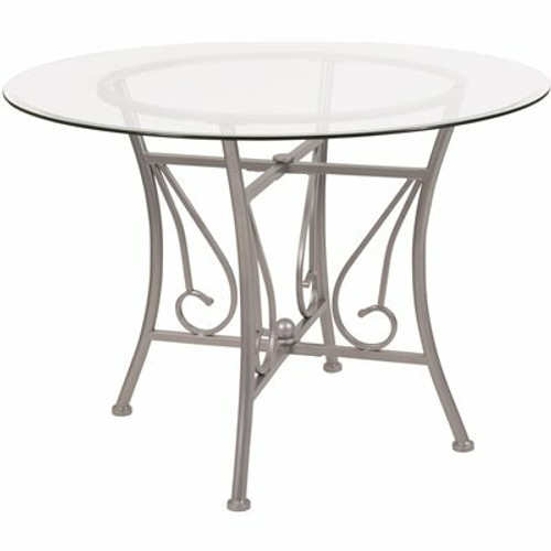 Carnegy Avenue Clear Top/Silver Frame Dining Table 311515886