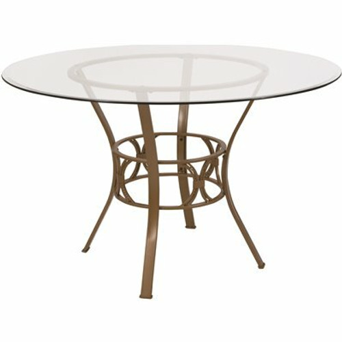 Carnegy Avenue Clear Top/Matte Gold Frame Dining Table 311515897