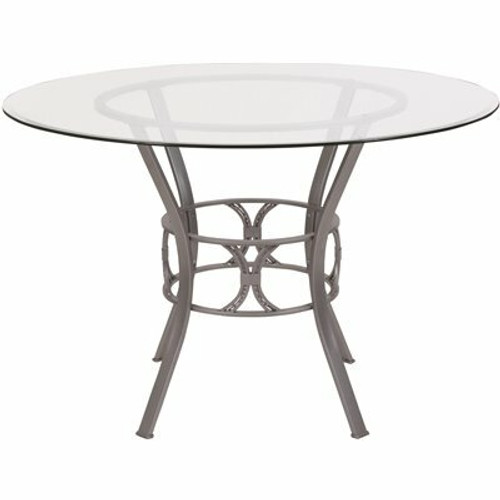 Carnegy Avenue Clear Top/Silver Frame Dining Table 311515902