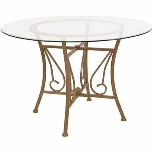 Carnegy Avenue Clear Top/Matte Gold Frame Dining Table 311515907