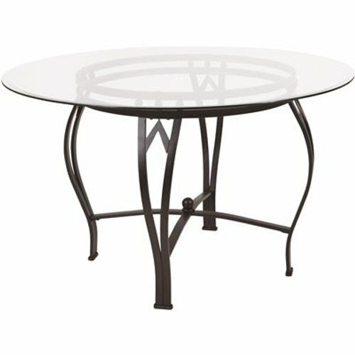 Carnegy Avenue Clear Top/Silver Frame Dining Table 311515909