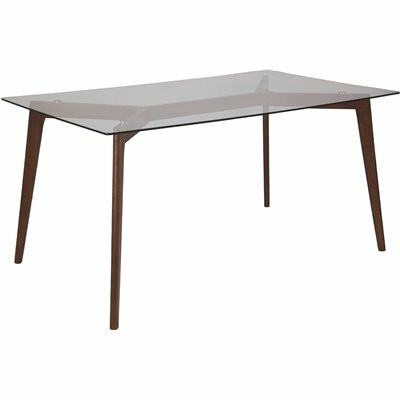 Carnegy Avenue 35.25 in. x 59 in. Walnut/Glass Table