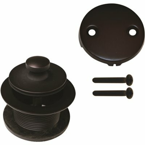Westbrass 1-1/2 in. NPSM Coarse Thread Twist and Close Tub Trim Set with 2-Hole Overflow Faceplate in Oil Rubbed Bronze