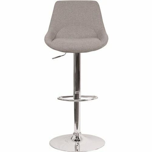 Carnegy Avenue 44.5 in. Gray Fabric Adjustable Bar Stool