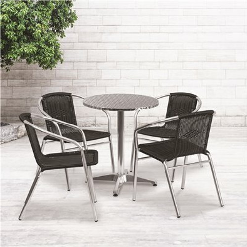 Carnegy Avenue Gray 5-Piece Metal Round Outdoor Bistro Set 312183169 Carnegy Avenue Gray 5-Piece Metal Round Outdoor Bistro Set 312183169