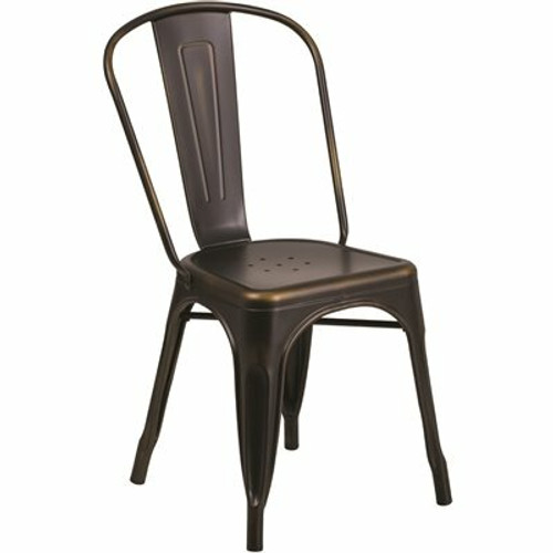 Carnegy Avenue Metal Outdoor Dining Chair in Copper 312187518