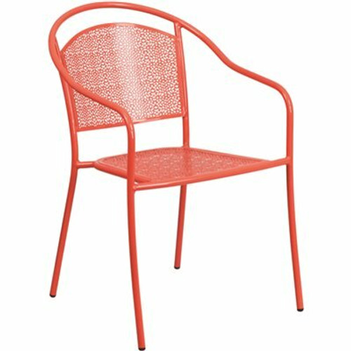 Carnegy Avenue Metal Outdoor Dining Chair in Coral 312187975