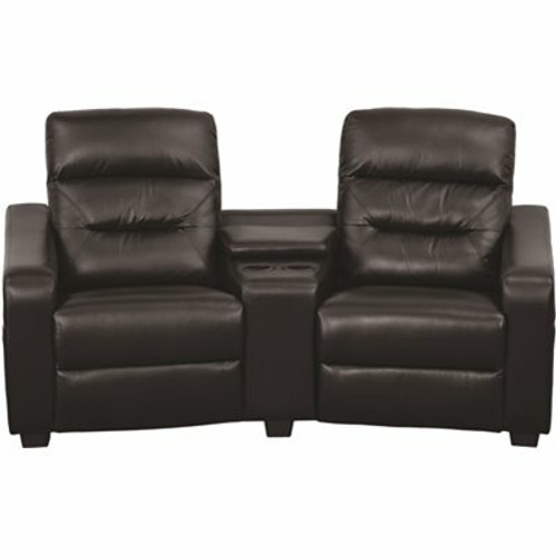 Carnegy Avenue 77 in. Black Faux Leather 2-Seater Bridgewater Sofa with Square Arms Carnegy Avenue 77 in. Black Faux Leather 2-Seater Bridgewater Sofa with Square Arms