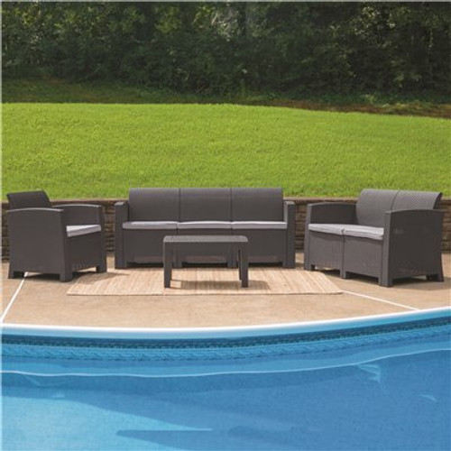 Carnegy Avenue Gray 4-Piece Wood Patio Conversation Set 312240570 Carnegy Avenue Gray 4-Piece Wood Patio Conversation Set 312240570