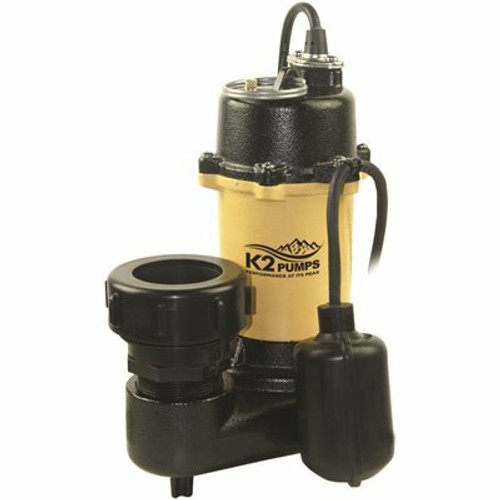 K2 3/4 HP Heavy-Duty Cast Iron Effluent Septic Pump with Tethered Switch K2 3/4 HP Heavy-Duty Cast Iron Effluent Septic Pump with Tethered Switch