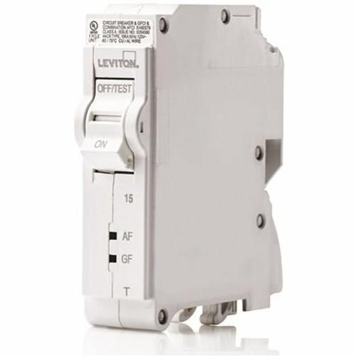Leviton Branch Circuit Breaker, AFCI/GFCI 1-Pole 15 Amp, 120-Volt, Thermal Magnetic LB115-DFR Leviton Branch Circuit Breaker, AFCI/GFCI 1-Pole 15 Amp, 120-Volt, Thermal Magnetic LB115-DFR