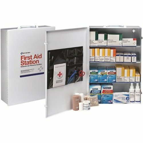 First Aid Only 150-Person 4-Shelf First Aid Cabinet with Medications, OSHA Compliant First Aid Only 150-Person 4-Shelf First Aid Cabinet with Medications, OSHA Compliant